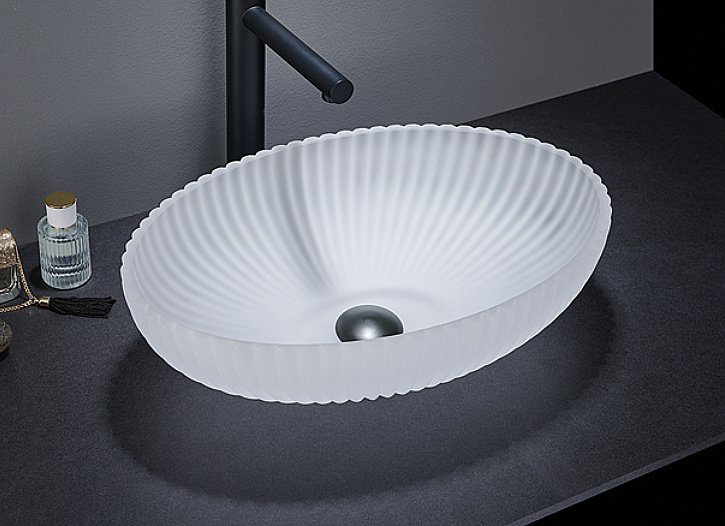 Раковина накладная CeramaLux GL 51 GL49-JA белая матовая купить в интернет-магазине Sanbest