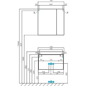 Тумба с раковиной Акватон Асти 70 белая глянцевая/белая матовая для ванной в интернет-магазине Sanbest