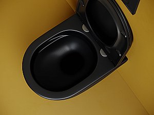 Унитаз подвесной Ceramica Nova Vogue CN4008TMB черный матовый, с крышкой микролифт, безободковый, слив-торнадо купить в интернет-магазине Sanbest