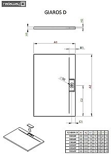 Душевой поддон Radaway Giaros D MKGD1080-03 100x80 белый купить в интернет-магазине Sanbest