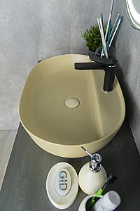 Раковина накладная Gid Lago 61 Sr1346 53343 капучино матовая купить в интернет-магазине Sanbest