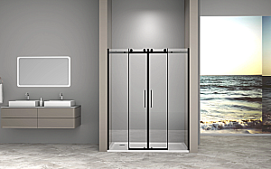 Душевая дверь Good Door Galaxy New 170 WTW-TD-170-C-B ГЛ00045 стекло прозрачное/профиль черный купить в интернет-магазине Sanbest