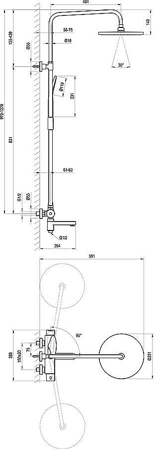 Душевая система Ravak X07P642 хром купить в интернет-магазине сантехники Sanbest