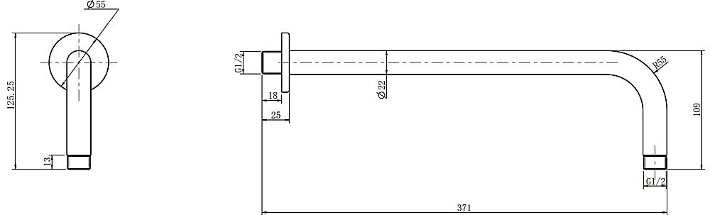 Держатель верхнего душа Aquanet Static AF330-91B купить в интернет-магазине сантехники Sanbest