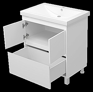 Тумба с раковиной Misty Алиса - 75 Э-Али01075-0112Я белая для ванной в интернет-магазине Sanbest