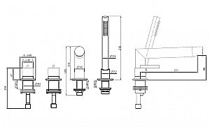 Смеситель для ванны Abber Perfekte 316 AF8A13BGG оружейная сталь брашированная купить в интернет-магазине сантехники Sanbest