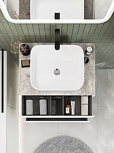 Тумба с раковиной Art&Max AM-Genova-800-2C-SO-CH/AM-78109 Бетон хафит для ванной в интернет-магазине Sanbest