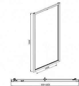 Душевая дверь Aquanet Alfa NAA6422 100  стекло прозрачное/профиль хром купить в интернет-магазине Sanbest