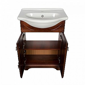 Тумба с раковиной Orange Классик F7-60TU1+Ra орех антикварный для ванной в интернет-магазине Sanbest