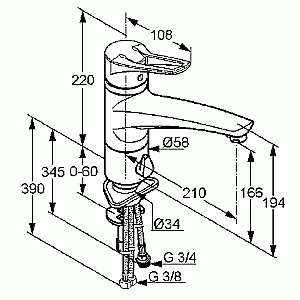 Смеситель для кухни Kludi MX 399070562 купить в интернет-магазине сантехники Sanbest