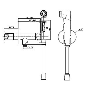 Гигиенический душ Jacob Delafon Elate 2.0 E28317-CP хром купить в интернет-магазине сантехники Sanbest