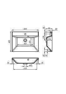 Тумба с раковиной BelBagno Aurora 60 Nebrasca Nature/ручка белая глянцевая для ванной в интернет-магазине Sanbest