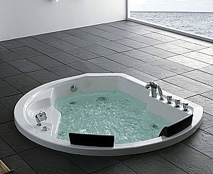 Ванна акриловая Gemy Built-in G9053 O 185х162 белая с гидромассажем купить в интернет-магазине Sanbest