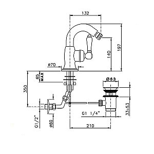 Смеситель для биде Nicolazzi El Capitan 3455BZ75C Бронза купить в интернет-магазине сантехники Sanbest