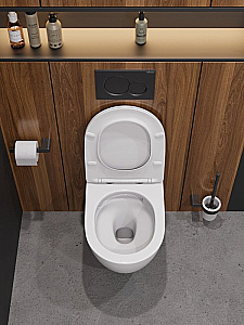 Унитаз подвесной Cezares STYLUS-TOR 2.0 CZR-546-TH-TOR/SC белый, безободковый, с крышкой микролифт, слив торнадо купить в интернет-магазине Sanbest