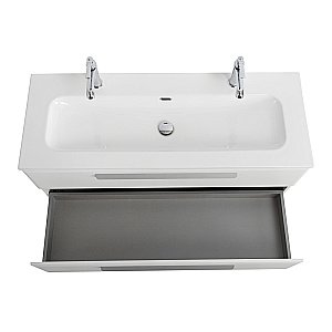 Тумба с раковиной Cezares ECO-CER-N 120 ECO-CER-N-1200-2C-SO-BL белая глянцевая для ванной в интернет-магазине Sanbest