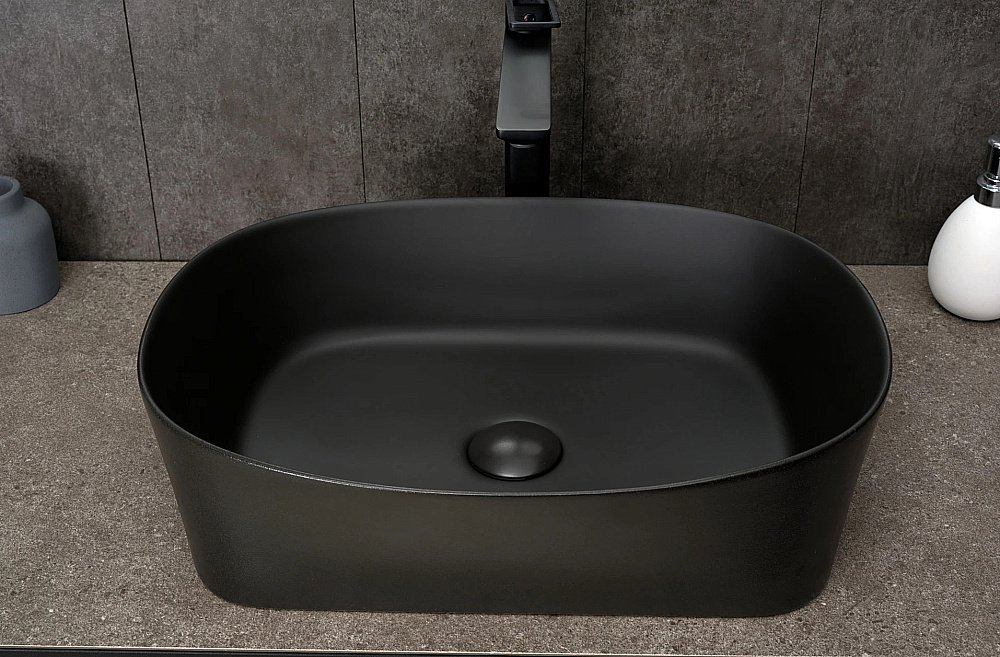 Раковина накладная Gid Creativo 53 N9028bg 53380 черный графит, матовая купить в интернет-магазине Sanbest