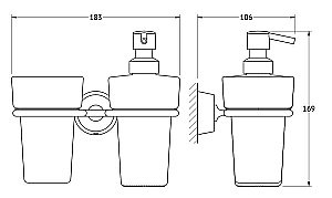 Держатель со стаканом и дозатором жидкого мыла FBS Vizovice VIZ 008 купить в интернет-магазине сантехники Sanbest