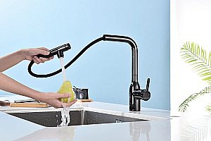 Смеситель для кухни Paulmark Viper Vi213105-GB черный глянец купить в интернет-магазине сантехники Sanbest