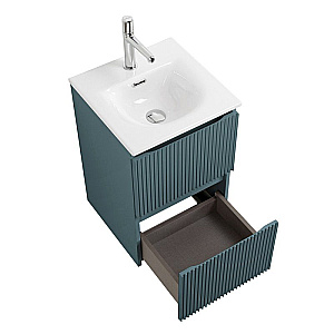 Тумба с раковиной BelBagno 40 UNO-MINI-400-2C-SO-AO+BB-8099-3-40 голубая матовая для ванной в интернет-магазине Sanbest