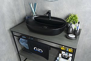Раковина накладная Gid Lago 61 Bm1346 53345 черная матовая купить в интернет-магазине Sanbest