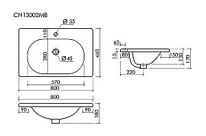 Раковина Ceramica Nova Sabo CN13002MB черный матовый купить в интернет-магазине Sanbest