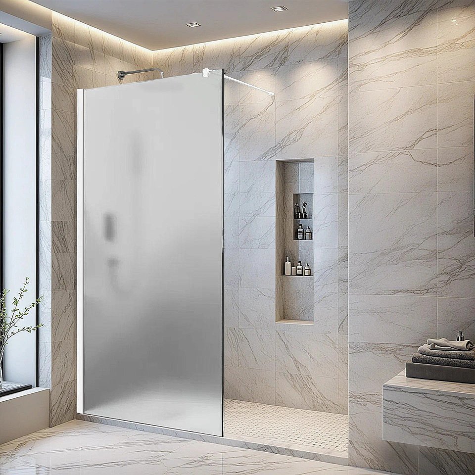 Душевое ограждение Parly 10687 100 матовое/профиль белый купить в интернет-магазине Sanbest