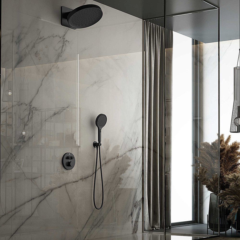 Душевая система Vincea Inspire VSFW-3I22MT3MB черная матовая купить в интернет-магазине сантехники Sanbest