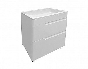 Тумба с матовой раковиной Эстет Kare Luxe 80 напольная 2 ящика белая для ванной в интернет-магазине Sanbest