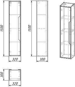 Пенал подвесной Grossman Лайф 303202 32 винтажное дерево темное/графит для ванной в интернет-магазине сантехники Sanbest