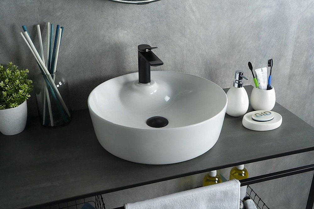 Раковина накладная Gid Esfera 44 D1306 51181 белая купить в интернет-магазине Sanbest