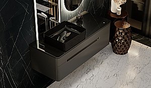 Тумба с раковиной Jorno Shine 120 антрацит для ванной в интернет-магазине Sanbest