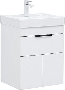 Тумба с раковиной Aquanet Ирис new 50 белый глянец для ванной в интернет-магазине Sanbest