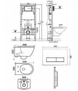 Унитаз подвесной с инсталляцией Agger ATI05100+APB200 белый, с крышкой микролифт, безободковый, с кнопкой хром купить в интернет-магазине Sanbest