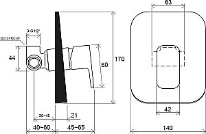 Смеситель для душа Ravak 10° Free black X070157 черный матовый купить в интернет-магазине сантехники Sanbest