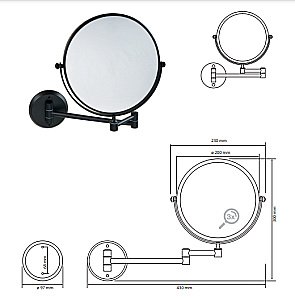 Зеркало косметическое Bemeta Dark 172201510 черное купить в интернет-магазине сантехники Sanbest
