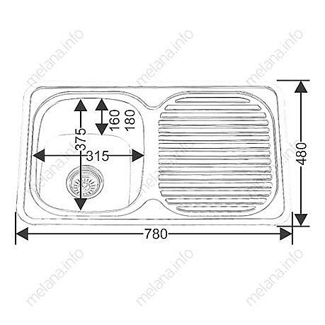Мойка кухонная с сифоном Melana 123 t (*10) купить в интернет-магазине сантехники Sanbest
