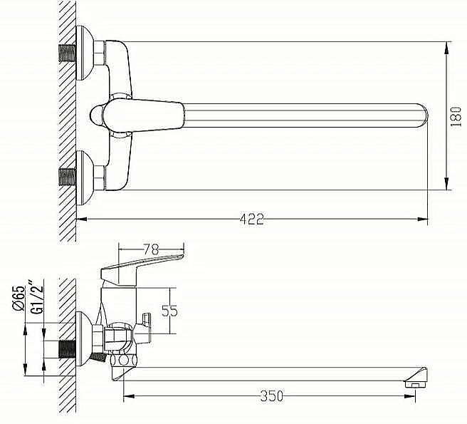 Смеситель для ванны Milardo Niagara NIASBLCM10 хром купить в интернет-магазине сантехники Sanbest