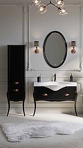 Тумба с раковиной Aqwella Borgia 115 BOR0111 черная для ванной в интернет-магазине Sanbest