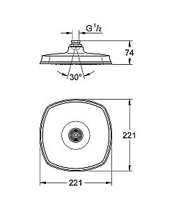 Верхний душ Grohe Grandera 27974000 хром купить в интернет-магазине сантехники Sanbest