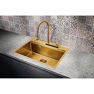 Мойка кухонная Milacio Denia 68 Steel MC.77418 золото купить в интернет-магазине сантехники Sanbest