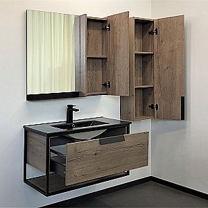 Тумба с раковиной Comforty Бонн 00-00001937 90 дуб темный для ванной в интернет-магазине Sanbest