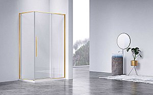 Душевой уголок Vincea Slim-N VSR-4SN8014CLG 140x80 стекло прозрачное/профиль золото брашированное купить в интернет-магазине Sanbest