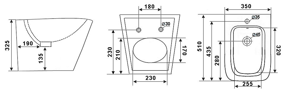 Биде подвесное TIMO SOLI TK-304MB черное матовое купить в интернет-магазине Sanbest