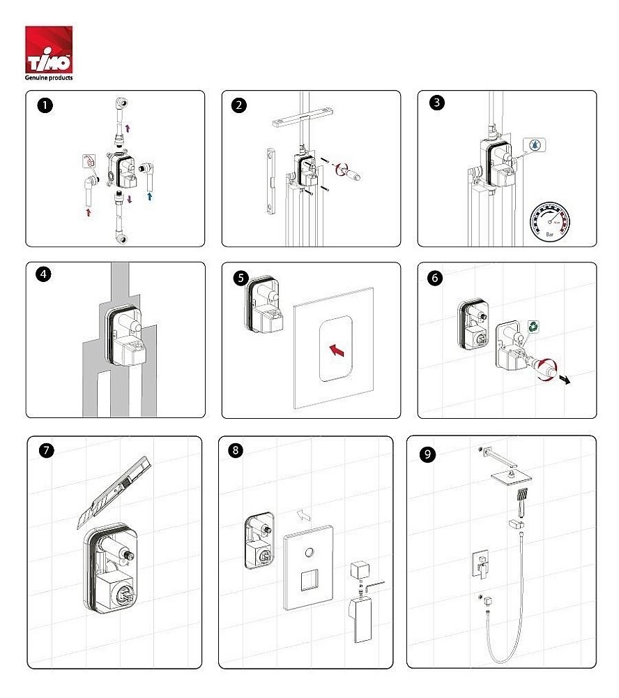 Душевая система Timo Selene SX-2069/17SM золото матовое купить в интернет-магазине сантехники Sanbest