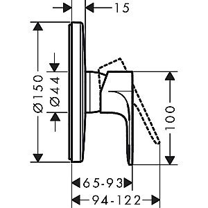 Смеситель для душа Hansgrohe Rebris E 72668000 хром купить в интернет-магазине сантехники Sanbest