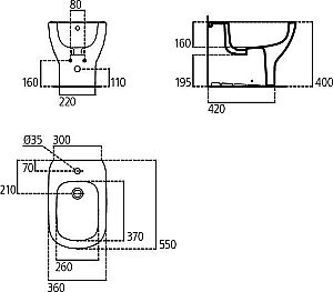 Биде напольное Ideal Standard TESI T3540V3 купить в интернет-магазине Sanbest