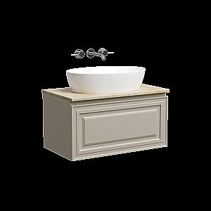 Тумба с раковиной Sancos Very 80 со столешницей, бежевая матовая для ванной в интернет-магазине Sanbest