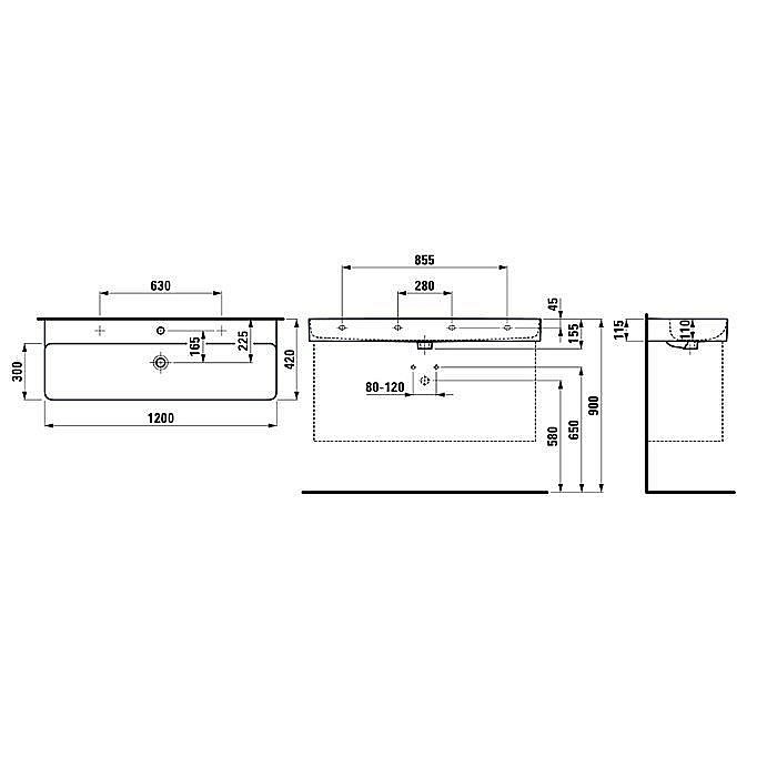 Раковина Laufen VAL 8.1028.9.000.104.1 белая купить в интернет-магазине Sanbest