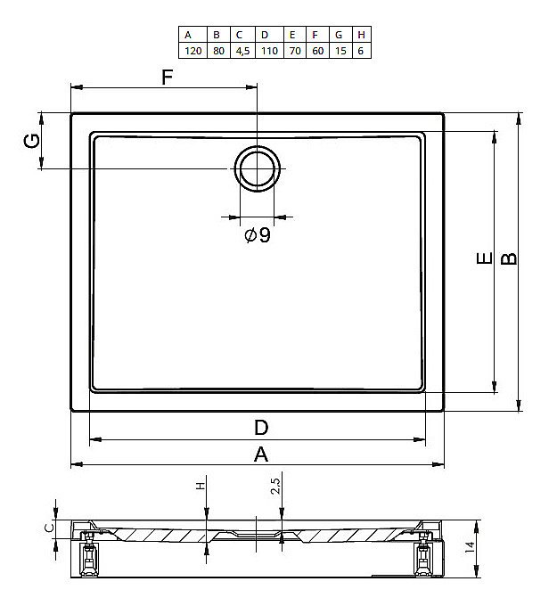 Душевой поддон Riho Davos 275 120x80 D002014005 белый купить в интернет-магазине Sanbest